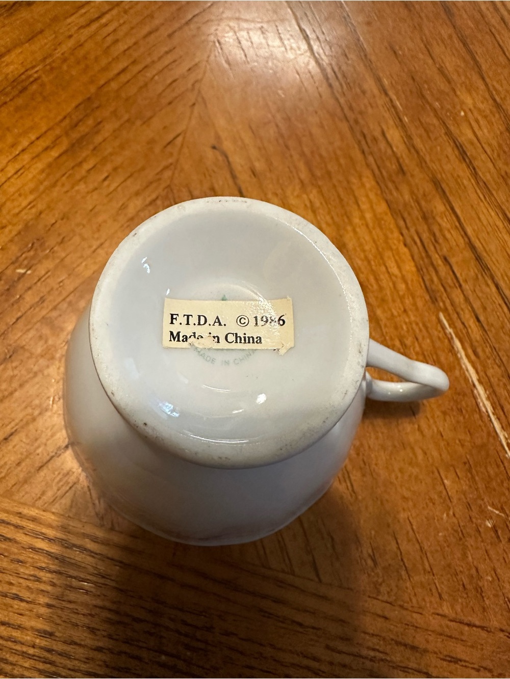 Vintage F.T.D.A. Ceramic Teacup -1986